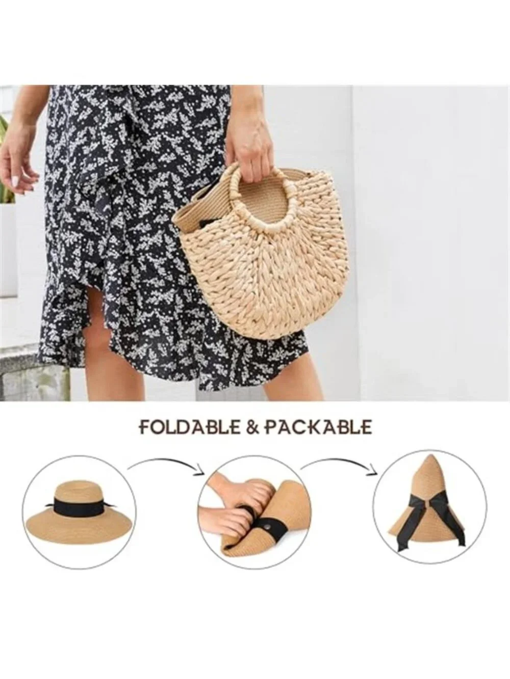 Beach Hats for Women Sun Straw Hat for Women UPF 50+ UV Sun Protection